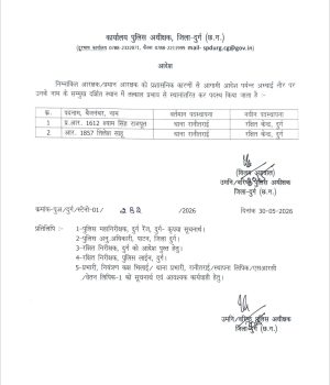 सुशासन तिहार में शिकायत का असर ! रानीतराई थाना के प्रधान आरक्षक लाइन अटैच,कौही शिविर में जनप्रतिनिधियों ने उठाया मामला सुशासन तिहार में शिकायत का असर ! रानीतराई थाना के प्रधान आरक्षक लाइन अटैच,कौही शिविर में जनप्रतिनिधियों ने उठाया मामला