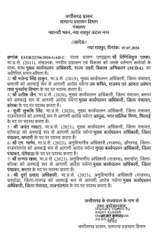 CG IAS Transfer: देर रात बड़ा प्रशासनिक फेरबदल, कई IAS अधिकारियों के तबादले, नई जिम्मेदारियां सौंपी गईं CG IAS Transfer: देर रात बड़ा प्रशासनिक फेरबदल, कई IAS अधिकारियों के तबादले, नई जिम्मेदारियां सौंपी गईं